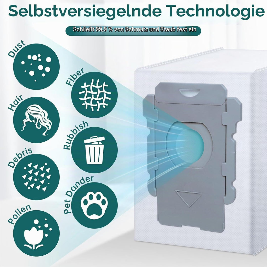LOVECO 12 Stück Staubbeutel Kompatibel für iRobot Roomba i7 i7+ i7 Plus S9 S9+ s9 Plus i8+ i3+ i4+ i