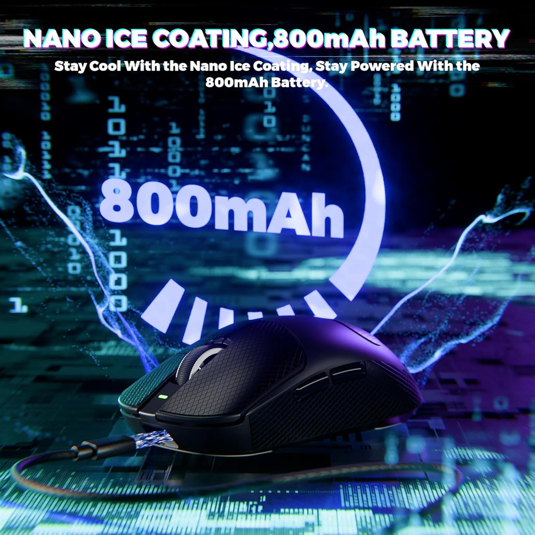 MAMBASNAKE X ATTACKSHARK X8ULTIMATE Kabellose Gaming-Maus&Grip Tape,PAW3950MAX Sensor,8K Abtastrate,