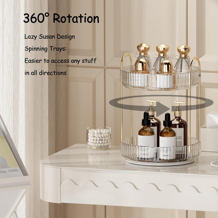 Make Up Organizer, 360° Drehbar Grosse Kapazität Kosmetik Organizer, Multifunktionaler Kosmetik Aufb