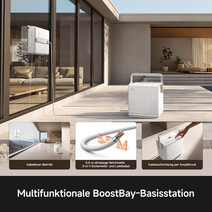 MOVA T1 Station, Fensterputzroboter mit Station, Powered by dreame