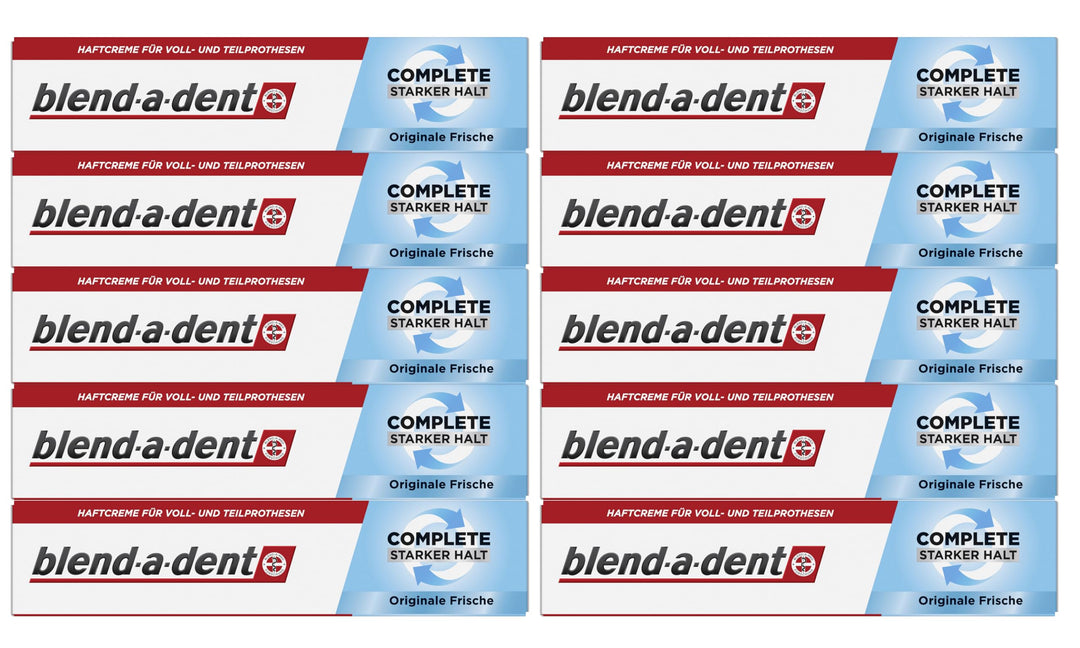 Blend-a-dent 10 x 47g blend-a-dent Original Super Haftcreme - Extra Stark - Complete