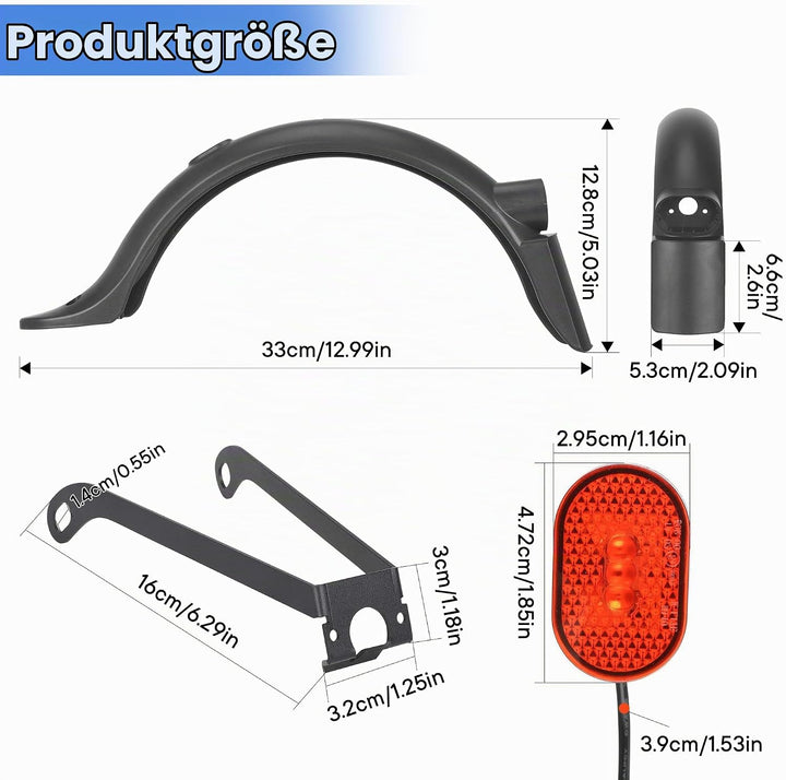 Elektroroller Heckkotflügel，Scooter Schutzbleche für Xiaomi M365 Pro2/Pro/1S/Essentia, Elektroroller