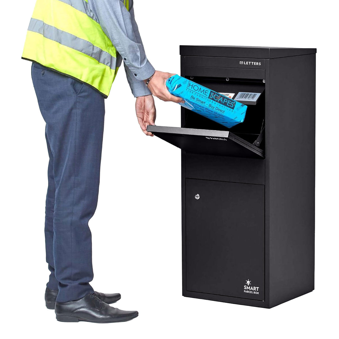 SMART PARCEL BOX Paketbox draussen, Standbriefkasten mit Paketfach, Paketbriefkasten XXL, grosse Pos