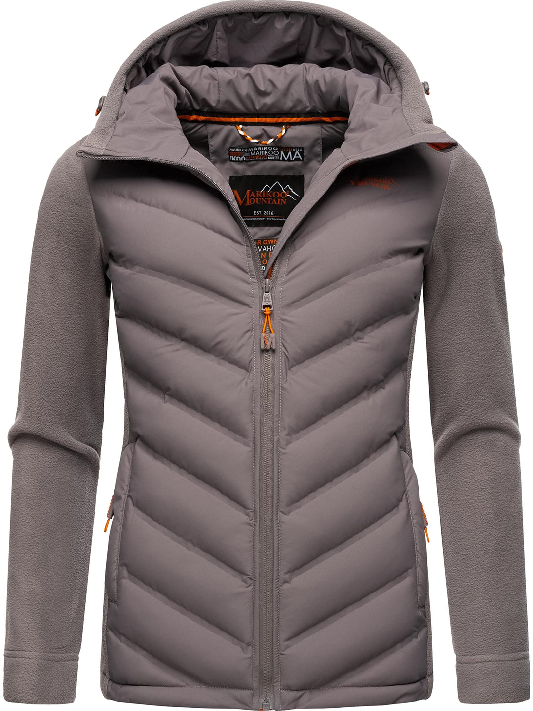 MARIKOO Damen leichte Übergangsjacke Steppjacke Mount Haruna S Grau, S Grau