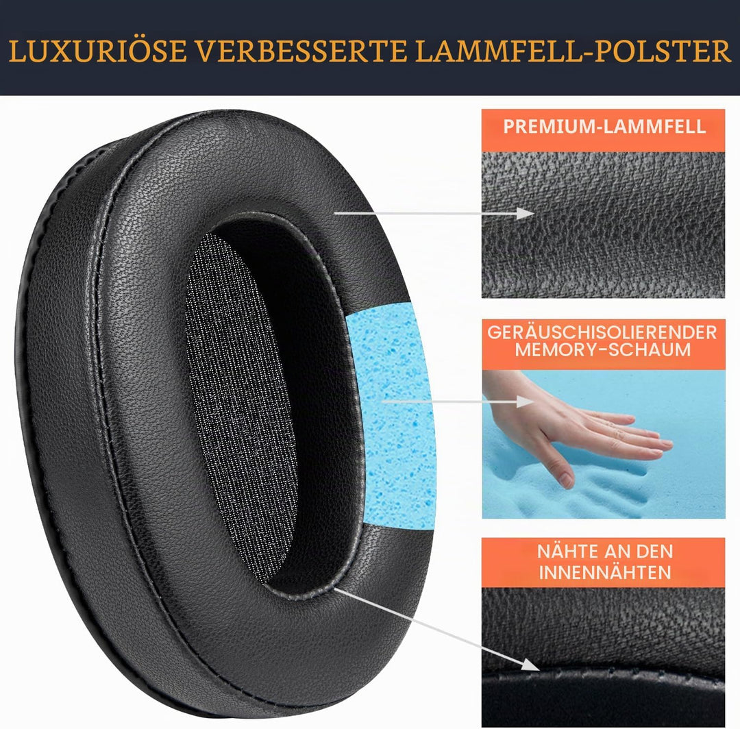 SOULWIT Lammfell Ersatz Ohrpolster für Sony WH-XB900N/WH-CH710N/WH-CH720N/WH-RF400/MDR-RF895RK Kopfh