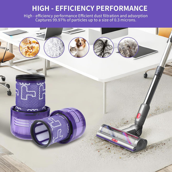 3 für Dyson v12 Detect Slim Absolute Filter, plus 1 Bürste mit Haken, für Filter, für Dyson v12, für