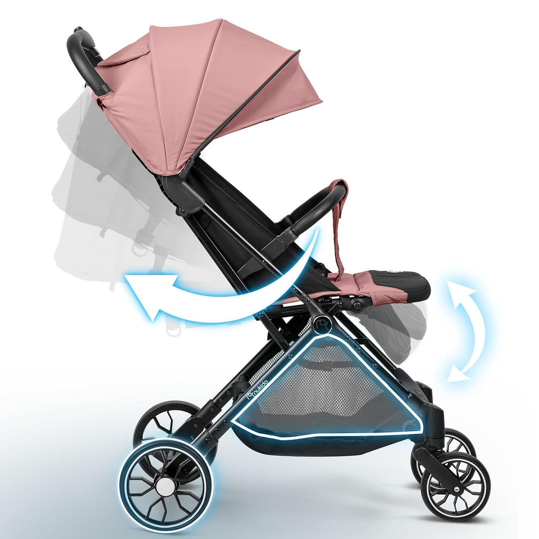 Nukido Kinder Wagen Kinderwagen Babywagen Bis 15 kg Grosse Räder Sitzbuggy Buggy Zusammenklappbar Ha