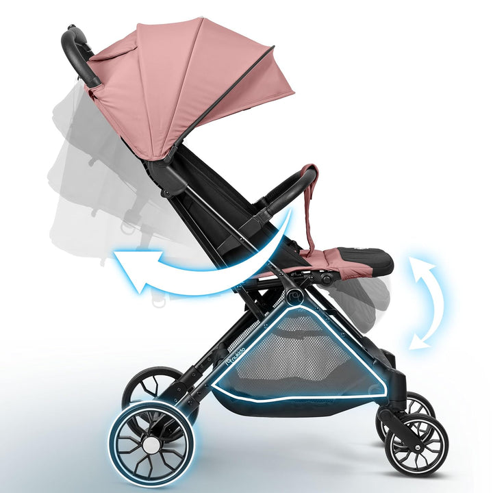 Nukido Kinder Wagen Kinderwagen Babywagen Bis 15 kg Grosse Räder Sitzbuggy Buggy Zusammenklappbar Ha