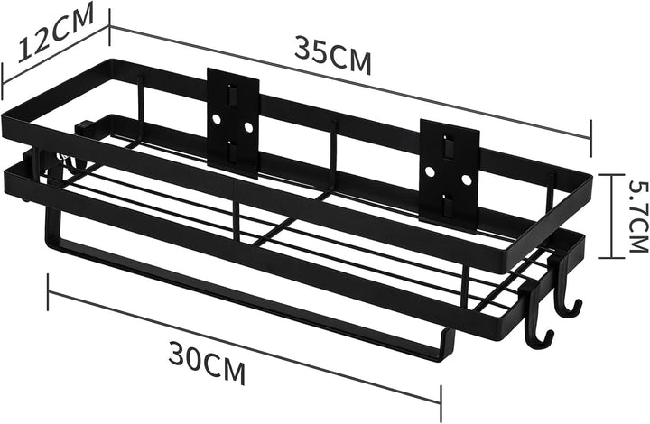 CZKDTT Gewürzregal,Küchenregal wand ohne Bohren,Gewürzregal Hängend Mit Küchenrollenhalter und 4 Hak