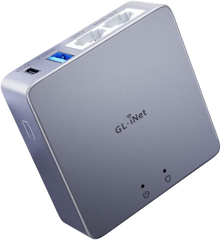 GL.iNet MT2500A (Brume 2) Mini-VPN-Sicherheitsgateway für Heimbüro und Remote-Arbeit, Hosting von VP