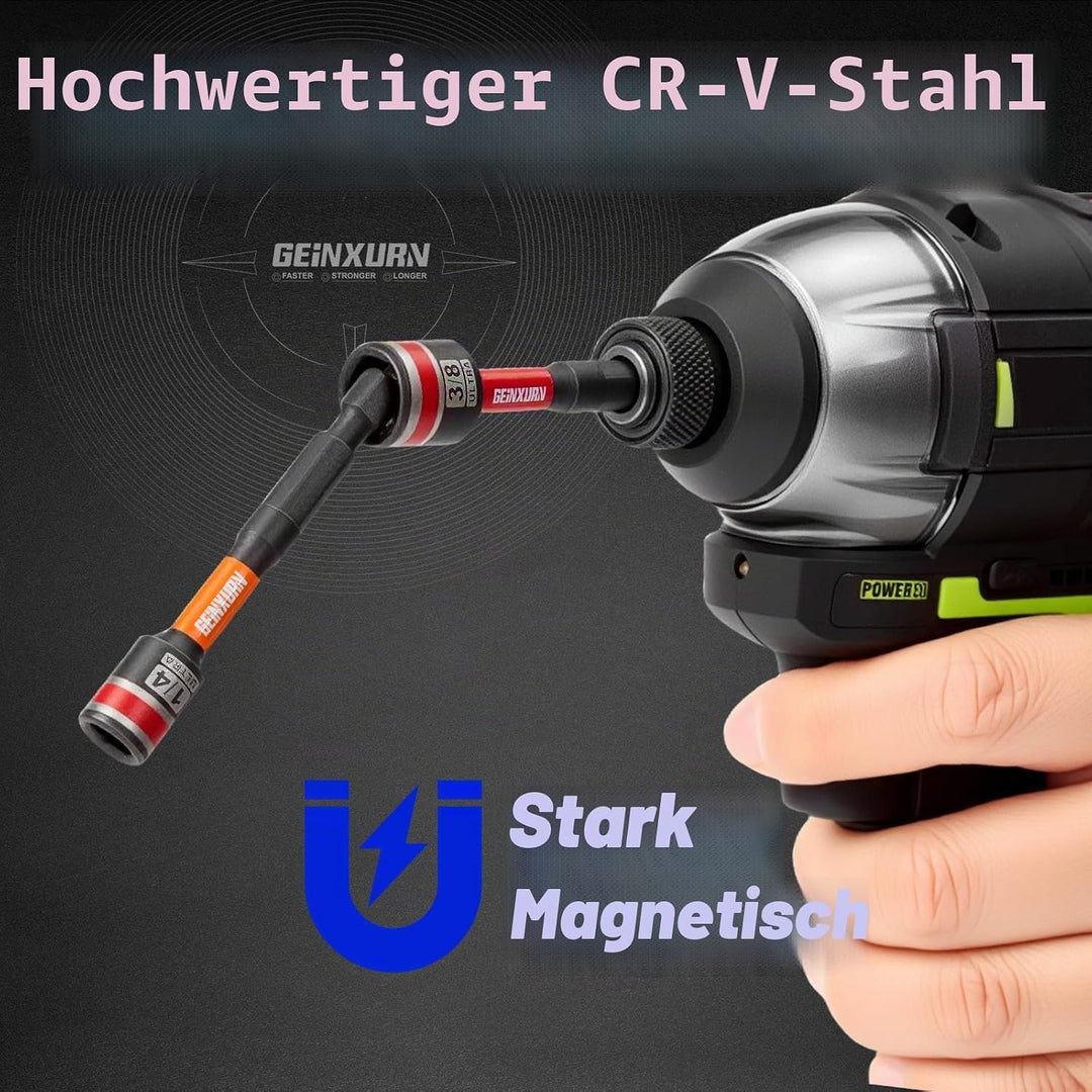 GEINXURN Ratschen Schraubendreher und Magnetischer Bithalterung 19tlg Mini-Ratschenschlüssel für Hei