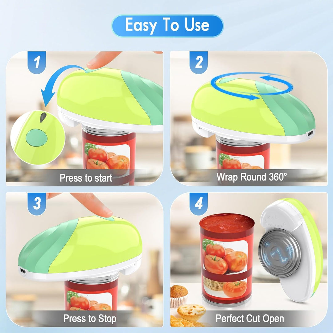 Elektrischer Dosenöffner, Automatischer Dosenöffner mit One-Touch-Bedienung, sicher für alle Dosengr