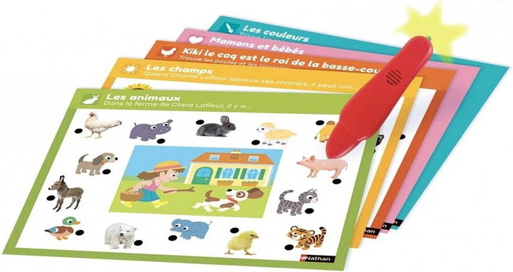 NATHAN 31621 Animals Baby Electro der Bauernhof-Elektronisches Lernspiel für Kinder 2-3 Jahre, Mehrf