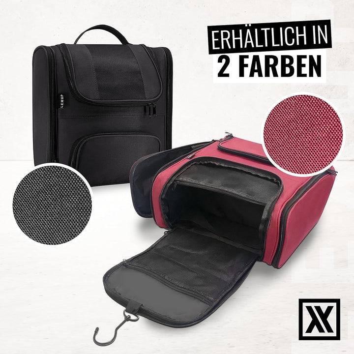 LEXXUP Kulturbeutel - Grosse Reisetasche für Damen und Herren, Wasserabweisende Toilettentasche, für