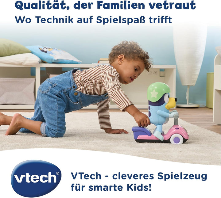 Vtech Bluey - Scooterabenteuer – Interaktives Spielzeug mit der Originalstimme von Bluey – Bewegt Si