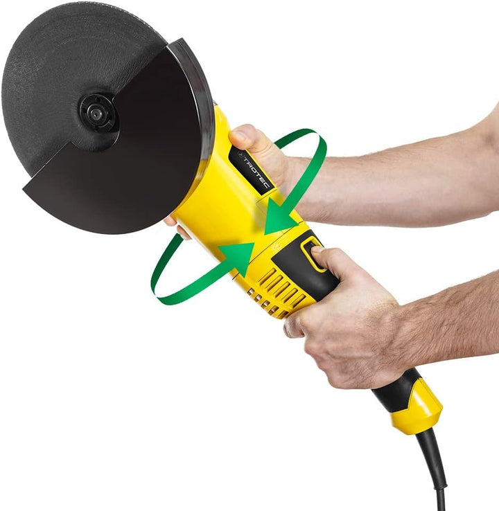 TROTEC Winkelschleifer PAGS 10-230 – Trennschleifer 2.000 Watt, Drehzahl 6.500 min-¹, Scheiben-Ø: 23