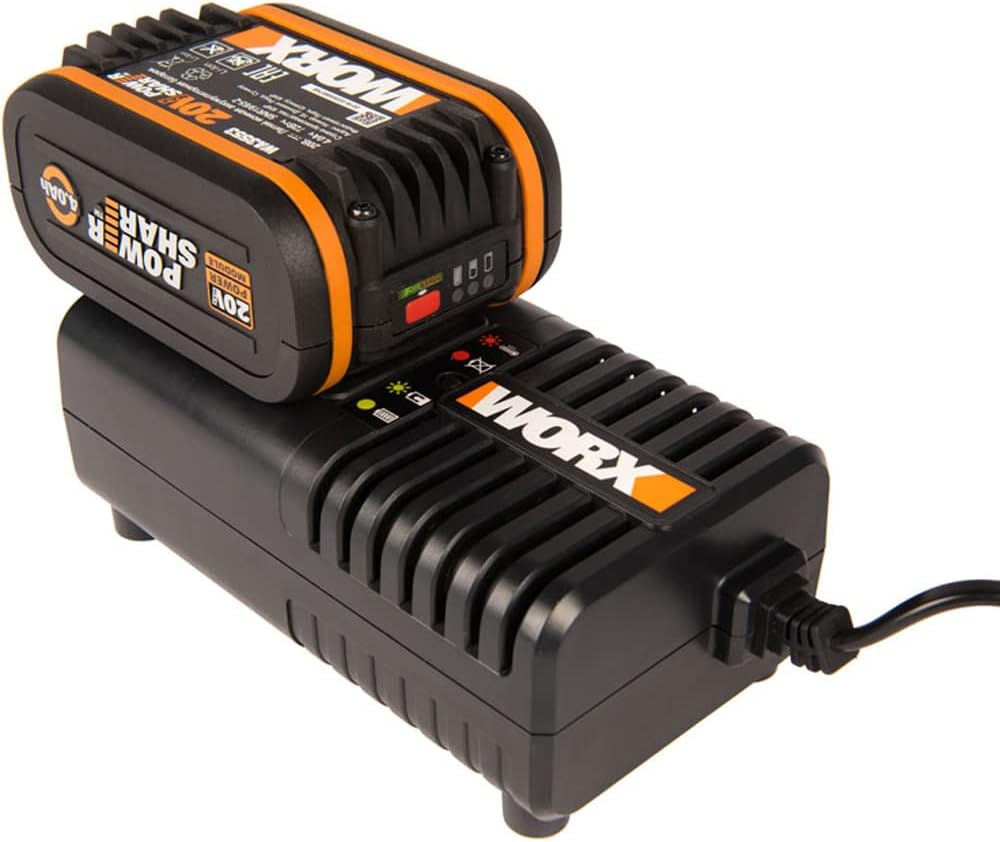 WORX WA3604 PowerShare Akku mit Akku Ladestation Set: - 20V 4000mAh Li-Ion Akkubatterie & Akku Lades