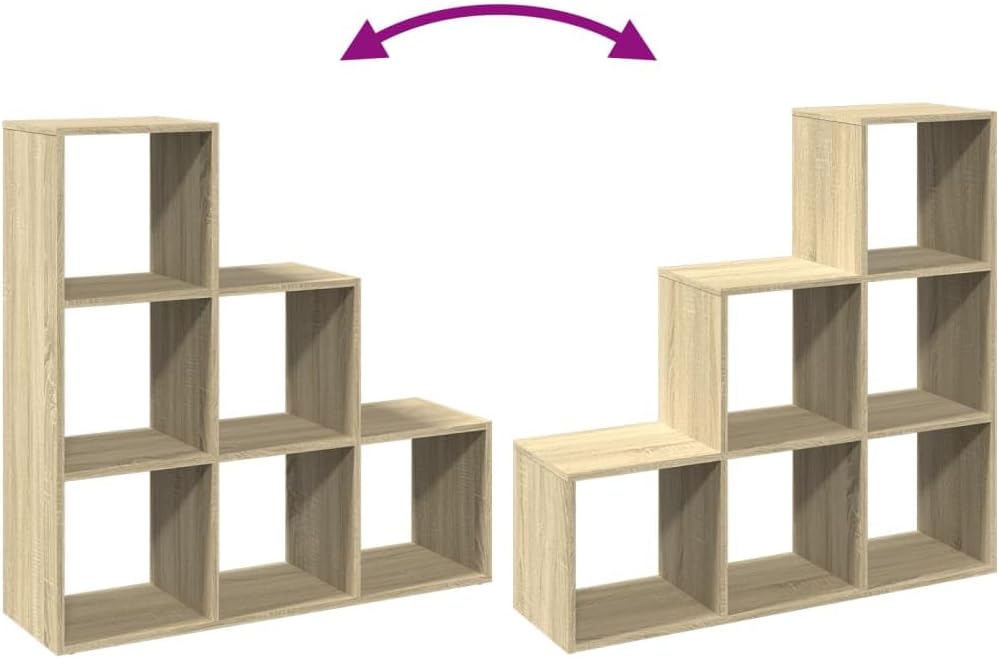 vidaXL Raumteiler Bücherregal 3 Etagen, Standregal Treppenregal für Wohnzimmer Schlafzimmer Büro, St