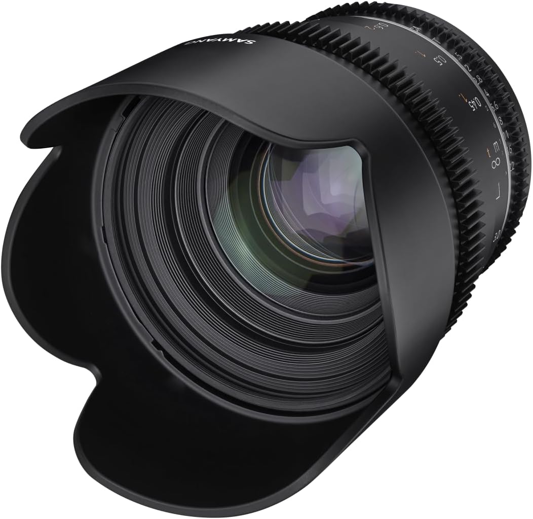 Samyang MF 50mm T1,5 VDSLR MK2 Canon RF – lichtstarkes T1,5 Normal Cine- und Video Objektiv für Cano