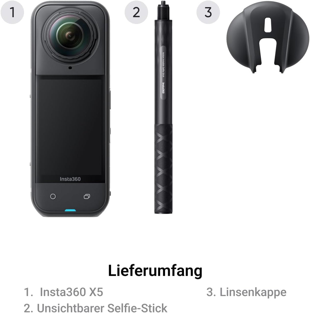 Insta360 X5 Snowboard-Bundle - wasserdichte 8K 360°-Kamera, Unsichtbarer Selfie-Stick-Effekt, Spitze