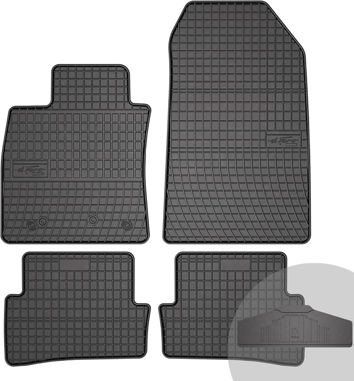 FROGUM EL Toro Gummimatten Ganzjähriges-Set von Autofussmatte Auto Fussmatten für Renault Clio IV 20