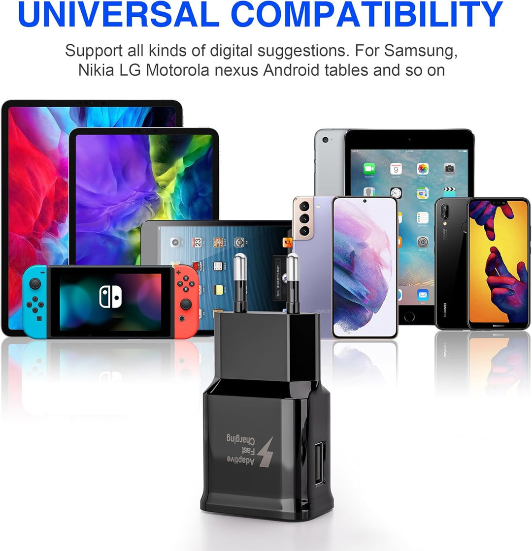 4er-Pack Handy Ladegeräte, USB Schnellladegerät Netzteil Ladeadapter Kompatibel mit Samsung Galaxy S