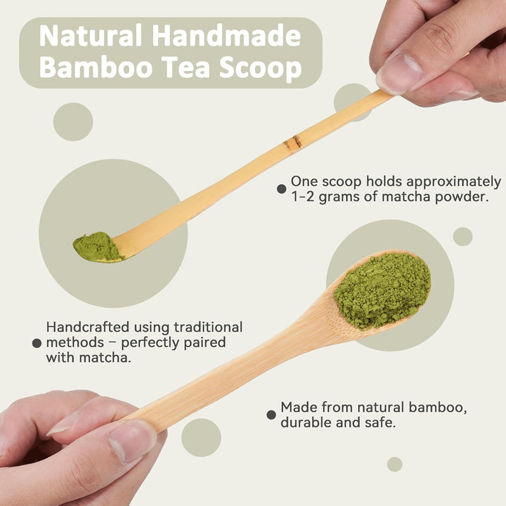 HEI MING Premium Matcha Set 7-teilig – Exklusives Teezeremonie-Set mit Bambus-Chasen (Besen), Grün K