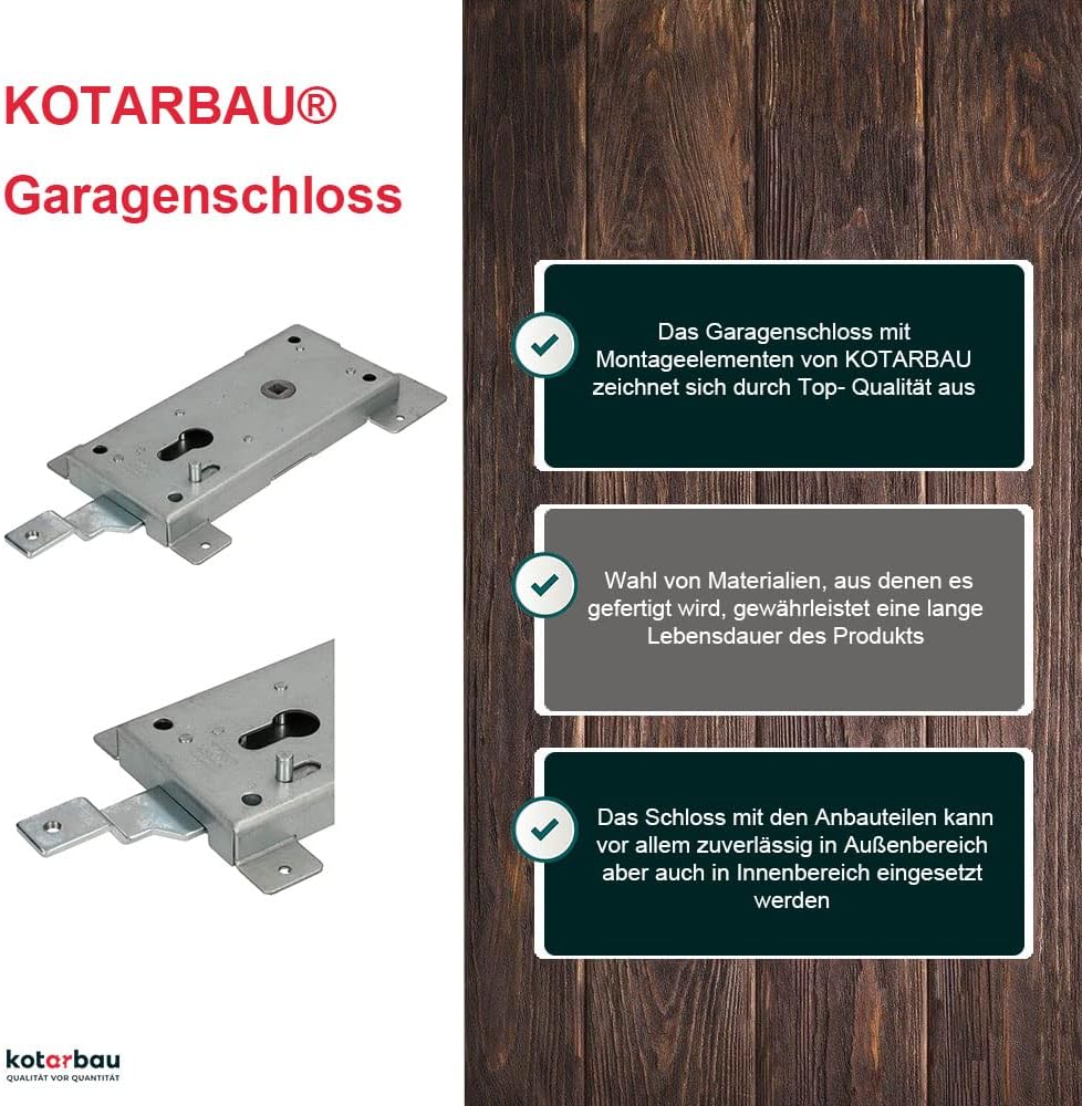 KOTARBAU® Garagenschloss 60 mm Stahl Torschloss Garagentorschloss Profilzylinder für Schwingtore Tor