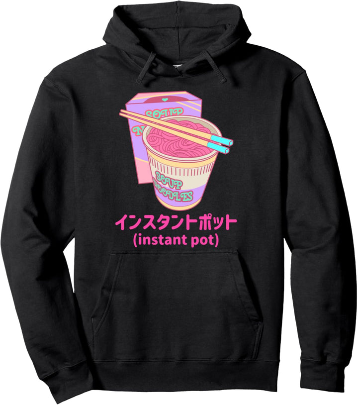 Soup Noodles Instant Pot Vaporwave Retro Style Pullover Hoodie