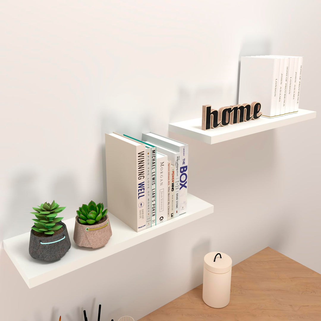 Henor Charge 2 Einheiten Wandregal FSC® Holzwandregal 60 x 20 x 2.5 cm. Laden Sie 25 kg. Weiss 2x60