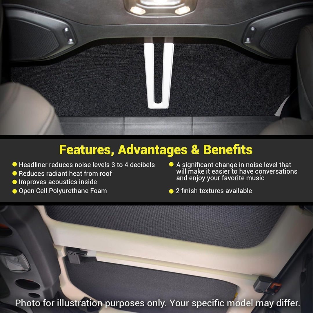 Design Engineering 050183 Headliner für Schalldämpfung, 7-teilig, Schwarz Jeep Gladiator JT (2020-up