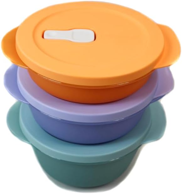 TUPPERWARE Mikrowelle CrystalWave pastell 775ml blau+560ml lila+390ml orange
