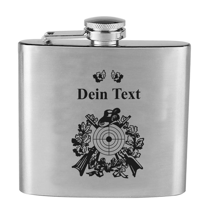 Generisch Flachmann Schützenverein mit Wunschgravur, Original Edelstahl personalisiert, Schützen Sch