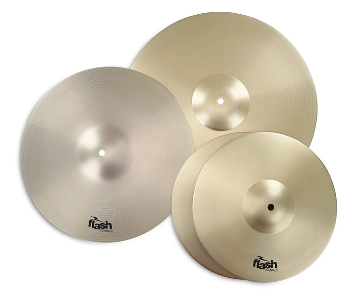 Flash Impact Series 368 Schlagzeug Becken Set (Drum Cymbals, 13" HiHats, 16" Crash-Ride, 18" Crash-R
