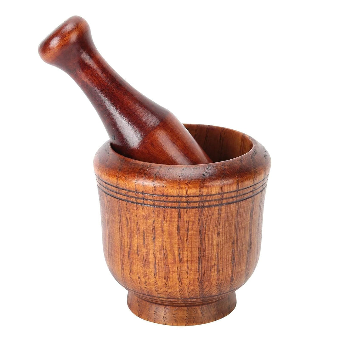 Holzmörser-Set, Kleiner Küchenmörser Und Stössel Gewürze Und Kräuter Mahlen Beständiger Mörser Aus B