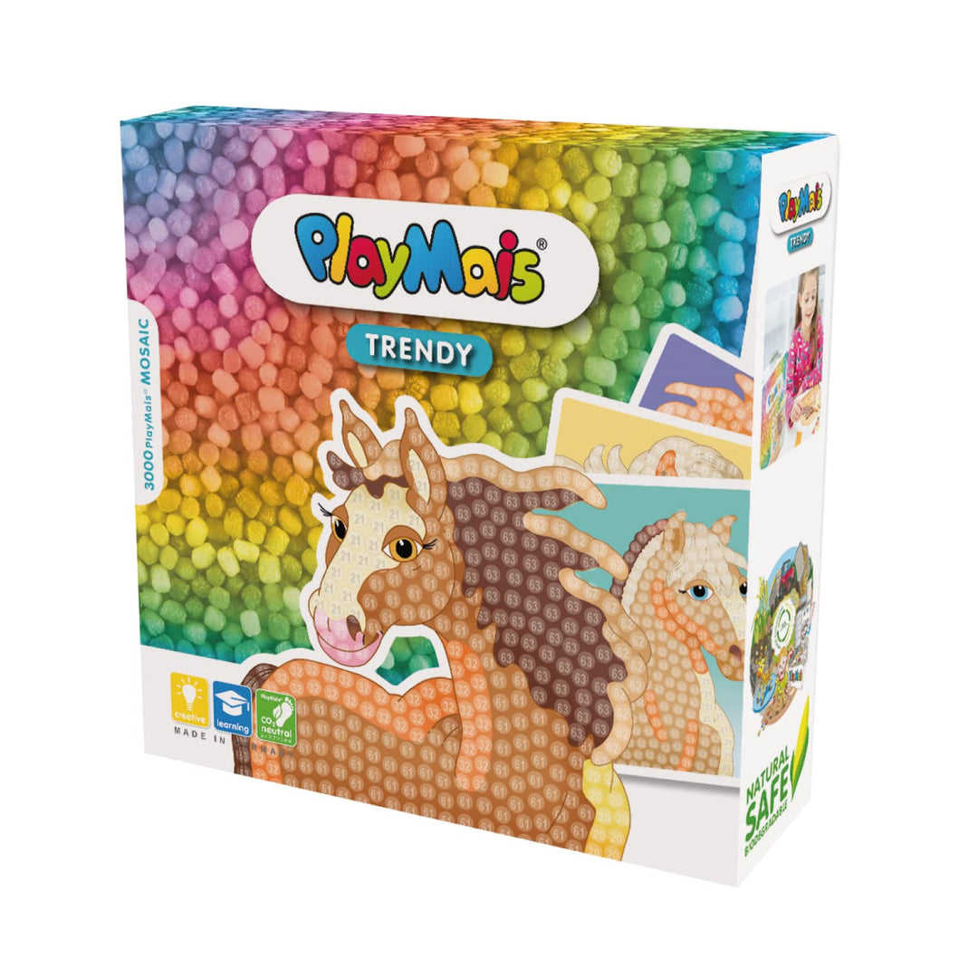 Playmais TRENDY MOSAIC Horse Kreativ-Set zum Basteln für Kinder ab 6 Jahren | Über 3.000 Stück &amp; 6 M