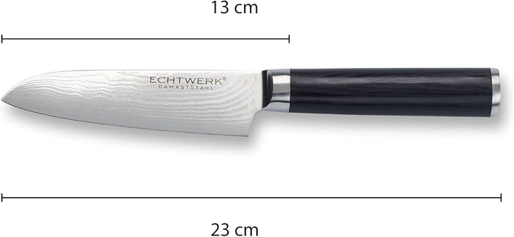 ECHTWERK Damastmesser, kleines Santokumesser, traditionelles japanisches Messer, Kochmesser, Küchenm
