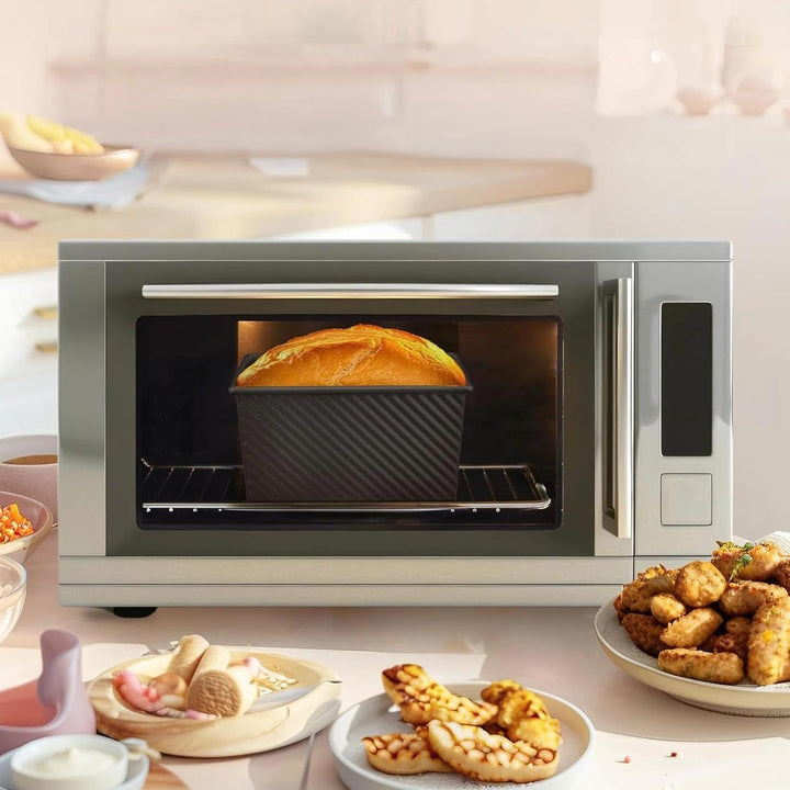 Toastbrot Backform mit Deckel – 2 Stück Brotbackformen Kastenform, Carbonstahl, Lüftungslöcher, Schw