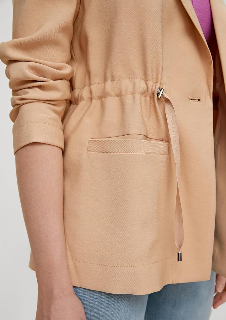 comma Blazerjacke mit Tunnelzug 44 8315 Hellbraun, 44 8315 Hellbraun