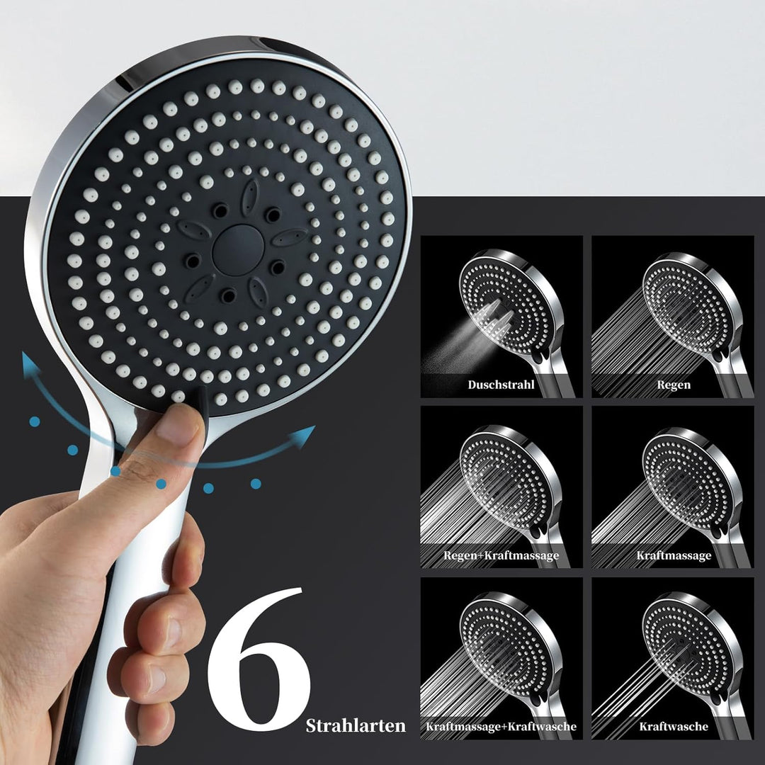 OFFO Duschstange mit Brause, Brausestangenset 80cm, Duschkopf mit Schlauch und Halterung,Duschkopf m