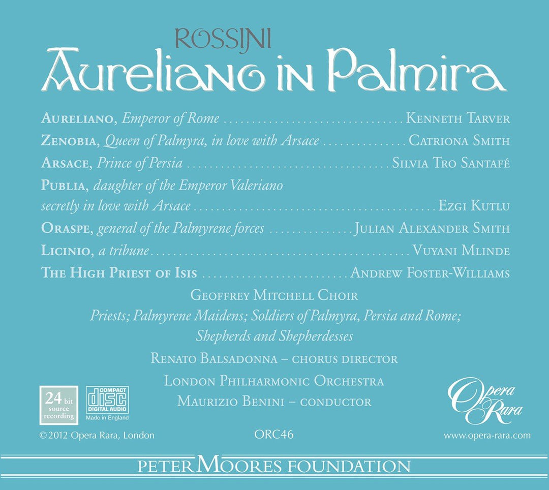 Rossini: Aureliano in Palmira, Audio-CD