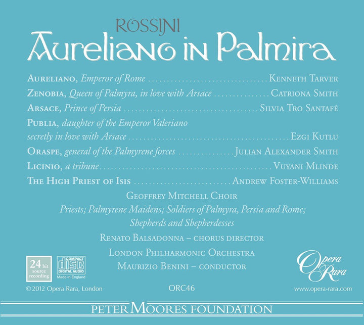 Rossini: Aureliano in Palmira, Audio-CD