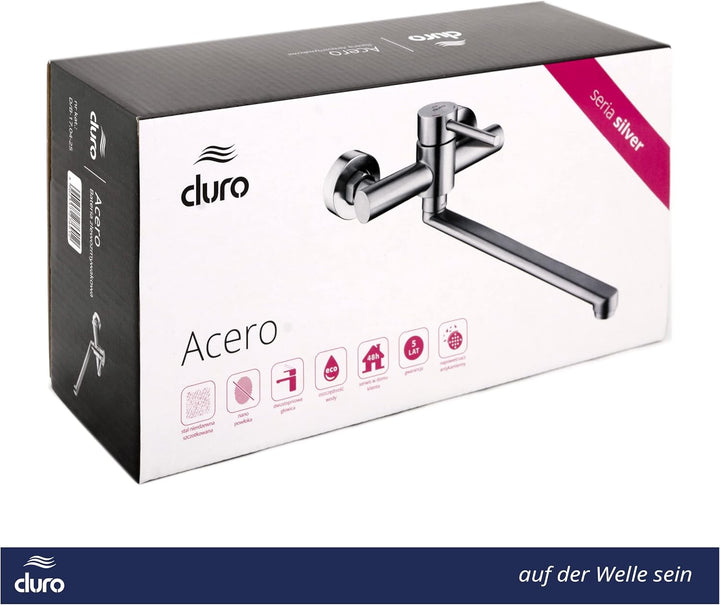 DURO Küchenarmatur Acero, aus Gebürstetem Edelstahl ohne Stopfen, Wassersparend, Einhebel-Zweiloch-W