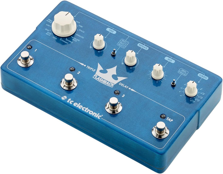 TC Electronic FLASHBACK TRIPLE DELAY Intuitives Drei-Engine-Delay-Pedal mit flexiblem Routing, Subdi