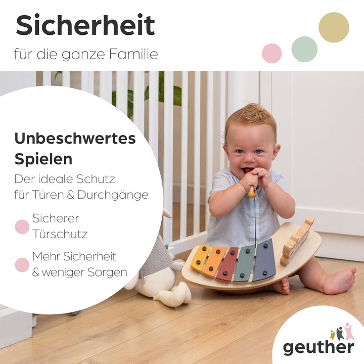 Geuther 2734 schwenkbares Türschutzgitter Passung: 86 cm - 133 cm Schutzgitter zum Bohren extra hohe