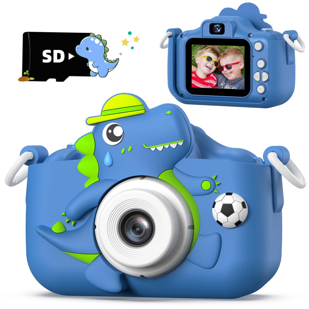 Kinderkamera, Dinosaurier Selfie Digital Kamera mit 32GB Karte, Weihnachts Geburtstagsgeschenk für J