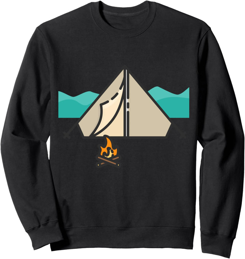 Zelt, Lagerfeuer, perfekter Campingausflug Sweatshirt