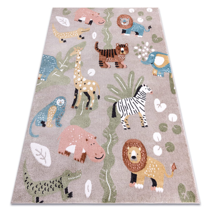Teppich Fun Africa Kinderteppich für Babyzimmer, Spielteppiche, Kinderzimmer, Moderne, Tiere, Afrika
