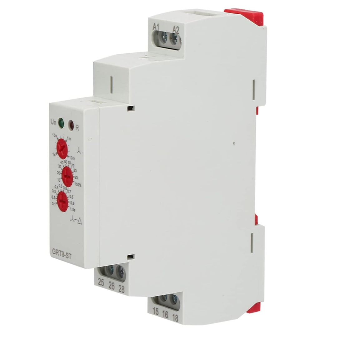 AC/DC 12-240V Star Delta Timer Softstarter Einstellbarer Verzögerungsrelais Motorstarter,GRT8-ST Ver