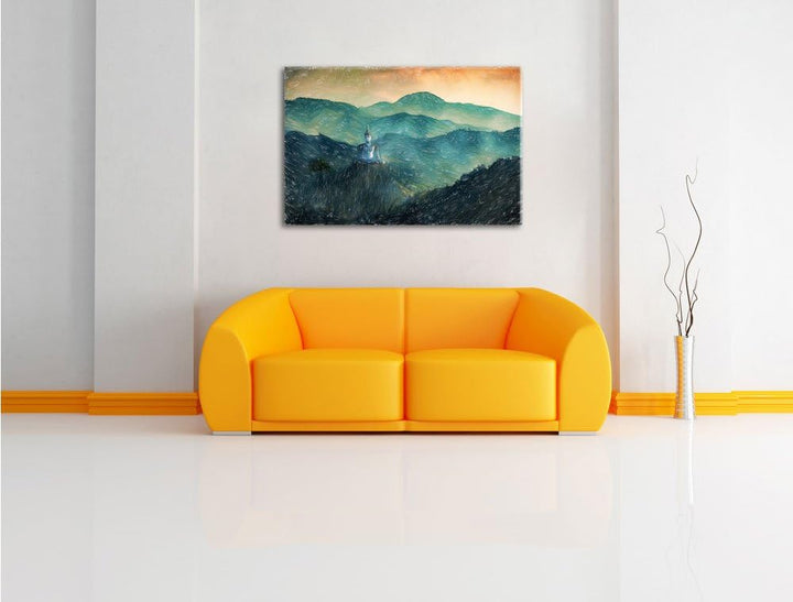 Pixxprint Buddha / 100x70cm Leinwandbild bespannt auf Holzrahmen/Wandbild Kunstdruck Dekoration, 100